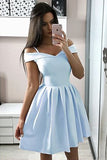 Cute Satin Off-the-shoulder Fit And Flare Homecoming Dress