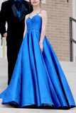 Royal Blue Spaghetti Straps Evening Dress Wedding Gown