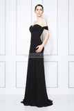 Black Off-the-shoulder Beaded Sweetheart Prom Dress