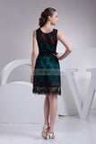 Chic Black Lace A-line Sleeveless Short Prom Dress1