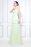 Mint Strapless Ruffled Long Bridesmaid Prom Dress
