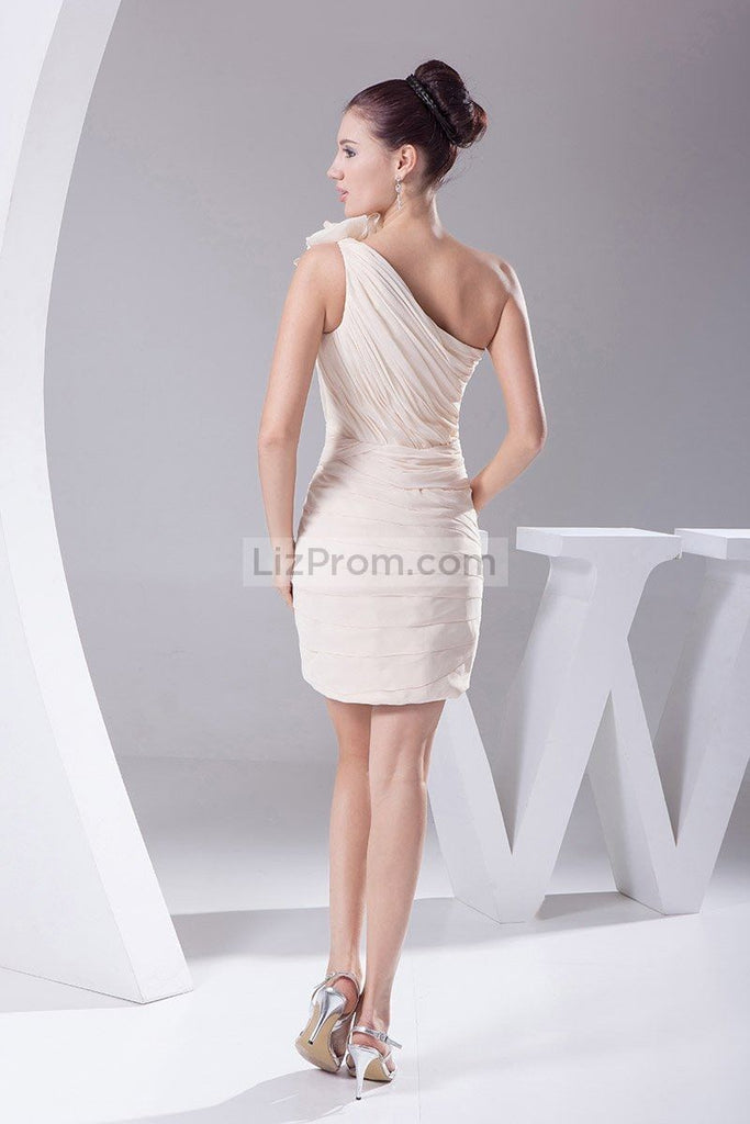One Shoulder Bodycon Ruffled Homecoming Prom Dress1