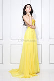 Yellow Strapless A-Line Bridesmaid Formal Dress Dresses