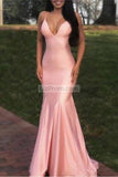 Chic Blue V-Neck Spaghetti Straps Mermaid Prom Dress Dresses