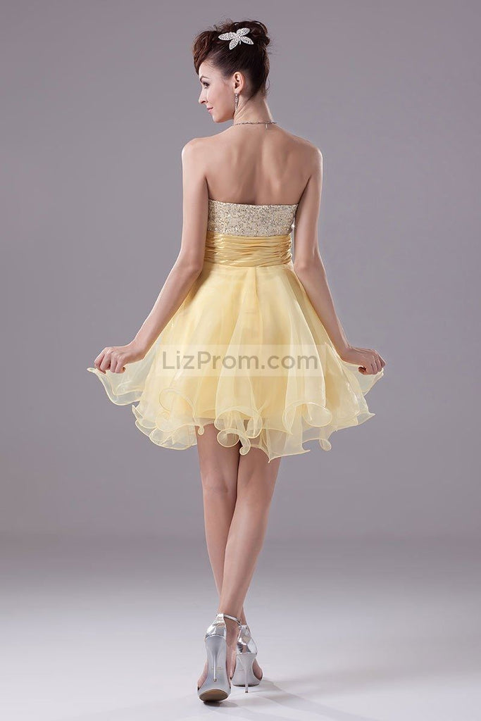 Daffodil Strapless Sequins Baby Doll Cocktail Dress1