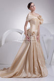 Gold Off-the-Shoulder Ball Gown Flower For Wedding
