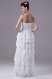 Ivory Strapless Ruffled Prom Wedding Dress