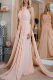 Fabulous Pearl Pink Sleeveless Ruffled Bridesmaid Prom Dress