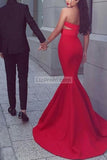 Red Mermaid Sweetheart Cut Out Sleeveless Prom Dress1
