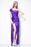 Regency One Shoulder Thigh-high Slit Evening Formal Dress