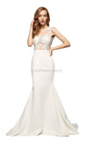 Sexy White Applique Mermaid Wedding Dress Bridal Gown