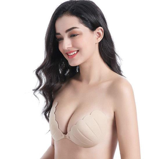 Sexy Invisible Nylon Push-up Bra Shell Shaped One-pieces Bra