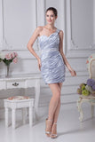 Silver One Shoulder Bodycon Sexy Prom Dress