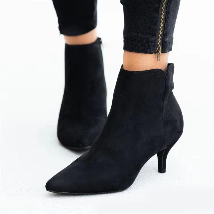 Women's Fashion Suede Stiletto Pointed Ankle Boots