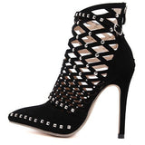 Sexy Hollow Out Stiletto Heels Prom Shoes With Rivet - Mislish